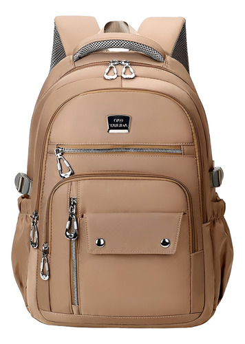 Mochila De Viaje, Portátil Para Hombres Y Mujeres, Mochila Escolar, Mochila A Prueba De Agua Y Antirrobo, Bolsillos, Mochila Para Parejas 15.6l Color Caqui