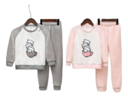 Pijama Polar Ultra Suave Bebe Niña Diseño Gatitos