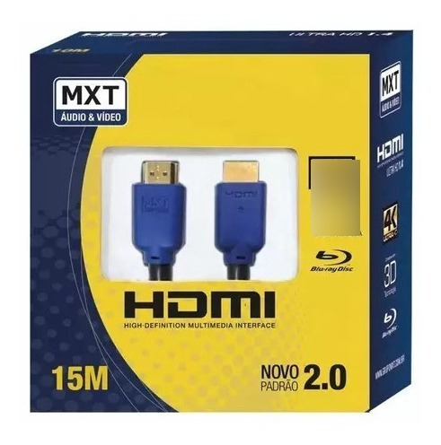 Cabo Hdmi -- Mxt 2.0 -- 3d / Ultra Hd / 4k -- 15 Metros