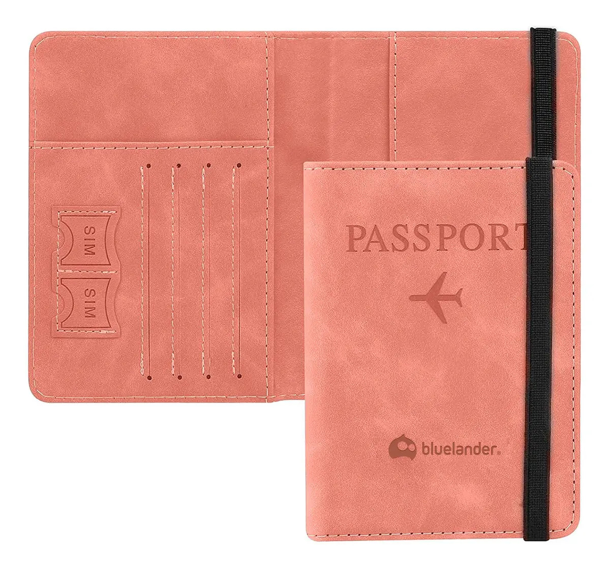 Porta Pasaporte Funda Protectora Con Protección Rfid Color Champagne