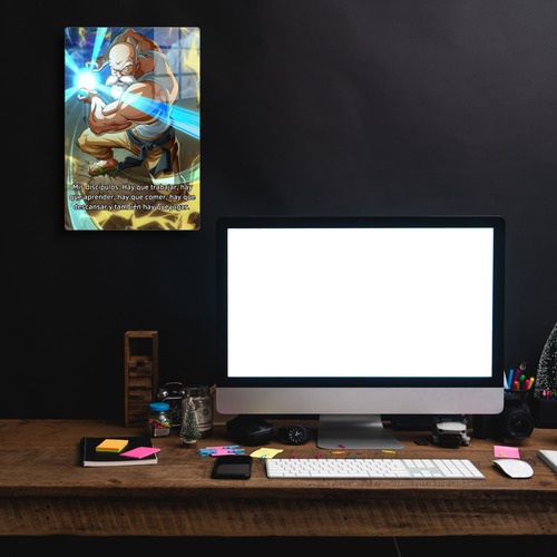 Poster Maestro Roshi Goku Dragon Ball Metal + Soporte 20x30