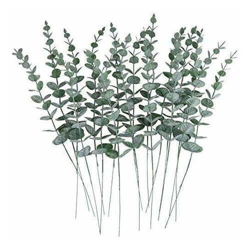 Cewor 24pcs Tallos De Hojas De Eucalipto Artificiales Ramas