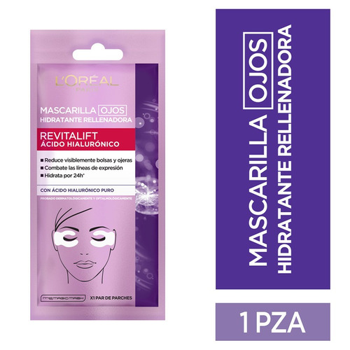 Mascarilla facial para piel normal L'Oréal Paris Revitalift Mascarilla Ojos Revitalift Ácido Hialurónico 6g y 6mL