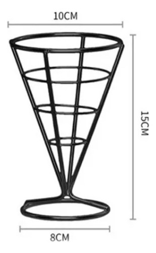 Xm Cono Soporte Pizzas Papas Gajo Francesa Acero Inoxidable