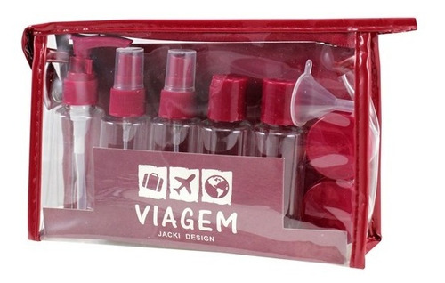 Imagem 3 de 6 de Kit De Frascos P/ Viagem De 10 Peças Vinho Potes Cosméticos