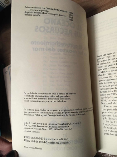 El Oceano Y Sus Recursos- Cifuentes Lemus Juan Luis (Usado)