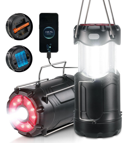 Paquete De 2 Linternas Led Plegables Recargables Usb C