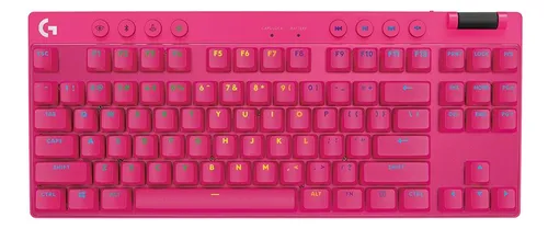 Imagem do produto Teclado Mecânico Gamer sem fio Logitech G Pro X TKL Lightspeed Switch Brown Tactile - Rosa em Mercado Livre