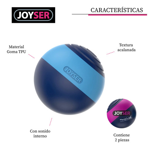 2 Pelotas Para Perro Mediano Balls Juguete Resistente Joyser Color Azul