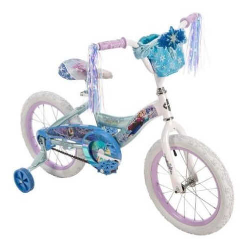 Imagen 1 de 1 de Bicicleta infantil Huffy Disney Frozen R16 freno contrapedal color azul con ruedas de entrenamiento