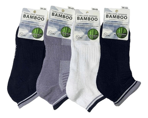 12 Pares Tobillera Bambu Suavidad Y Confort 39 Al 43