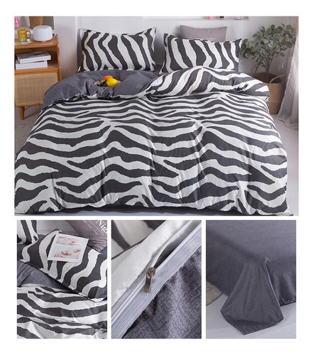 Juego De Funda De Edredón Tamaño E Blanket Con Botones