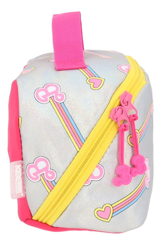 Lapicera Escolar Barbie Plateado Brillante Pencil Case Lisa