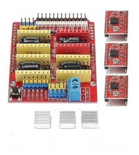 Arduino Uno R3 +shield Cnc+ 3 Drivers A4988 Para Arduino