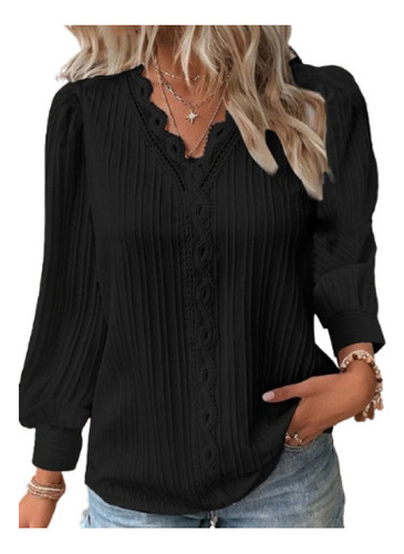 Camisa Casual Con Cuello En V De Moda Para Mujer