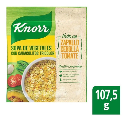 Knorr Sopa De Vegetales Con Fideos Caracolitos 107.5gr