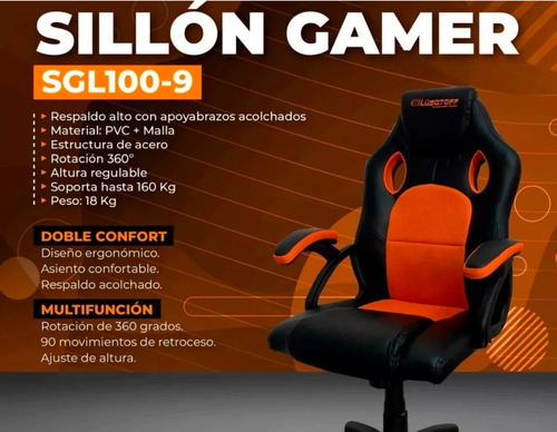 Imagen 3 de 9 de Sillón Gamer Lusqtoff Sgl100-9 Respaldo Basculante - Premium