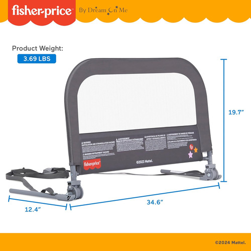 Fisher-price Little Naps - Barandilla Para Cama En Color Gri