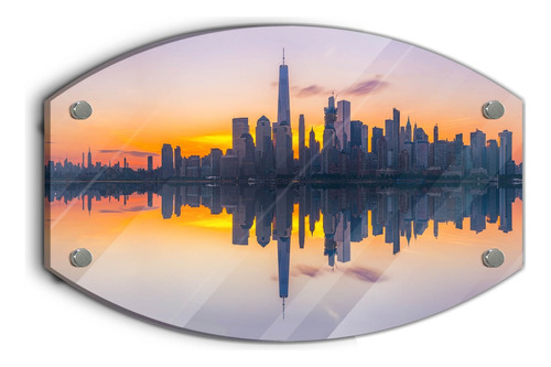 Cuadro De Vidrio Geometricos Nueva York Amanecer 60x90cm