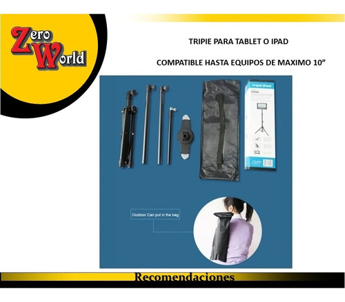 Imagen 4 de 7 de Tripie Universal Tablet iPad Ajustable Soporte 7-10+reloj