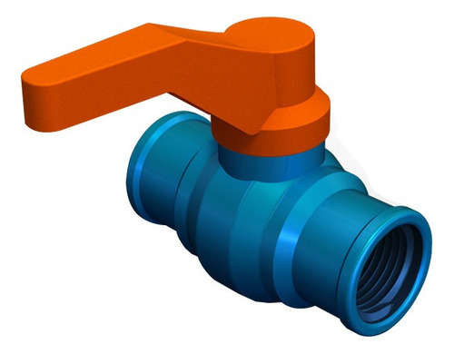 Registro Esfera Rosca 3/4" com Alavanca Azul Durín