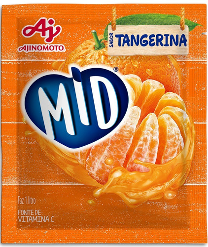 Refresco Em Pó Mid Tangerina 20gr - Kit Com 15