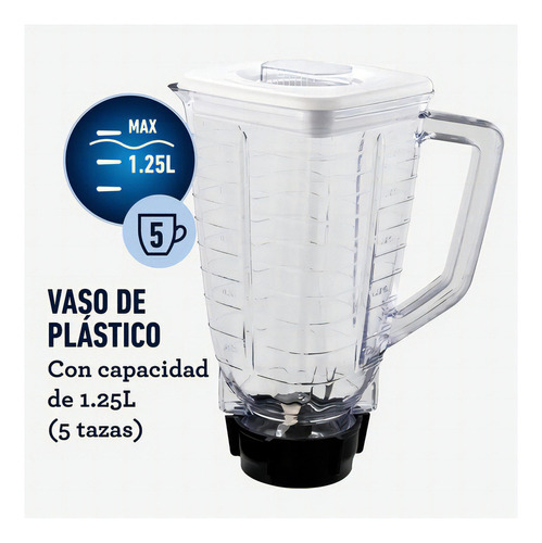 Licuadora Oster 1,5 L Blstkapbrd Con Jarra De Plastico 550w Color Negro