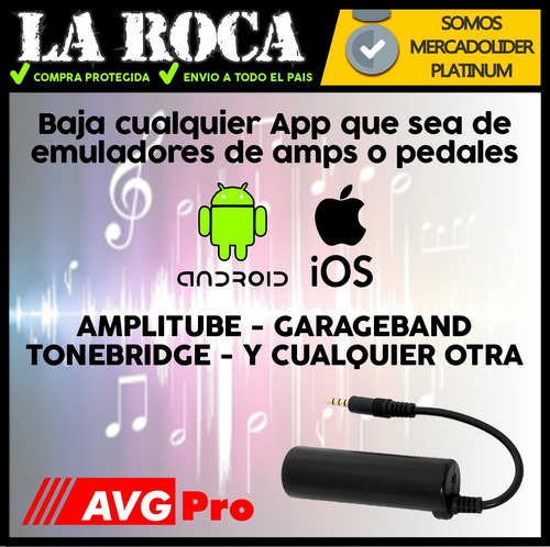 Imagen 7 de 10 de Interfaz Audio Para Celular Tablet Guitarra Bajo Teclado