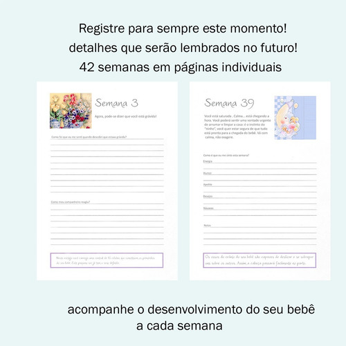 Imagem 3 de 5 de Diário Gestante Gestação Gravidez Mamãe Scrap Bebê Grávida