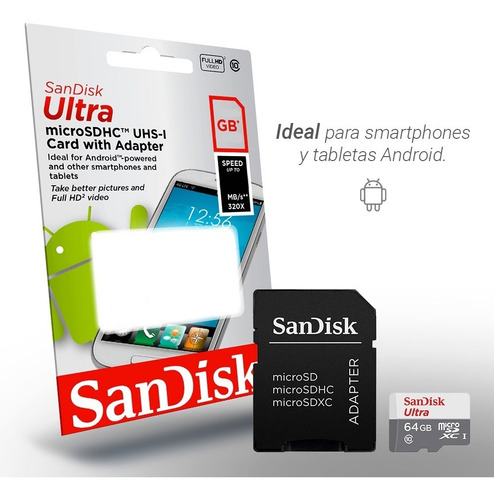 Imagen 8 de 10 de Memoria Microsd 64gb Sandisk Ultra Clase 10 Gopro Android
