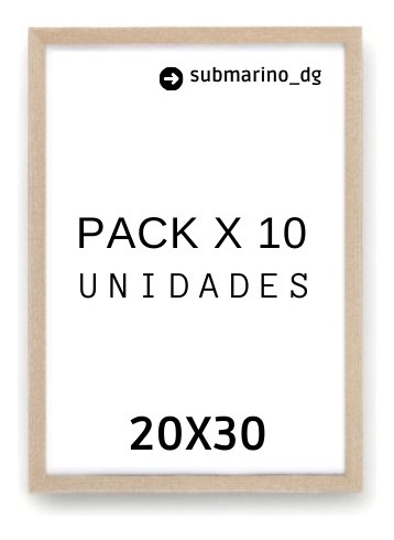 10 Marco Cuadro 20x30. Madera .vidrio. Envio Incluido