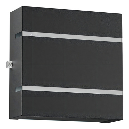 19x Arandela Externa Slim 2 Frisos Duplo Foco com Led Branco Frio 5w Mf103 Estrutura Preto
