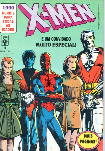 X-men N° 15 - E Um Convidado Muito Especial - 84 Páginas Em Português - Editora Abril - Formato 13,5 X 19 - Capa Mole - 1990 - Bonellihq Cx01 Fev24