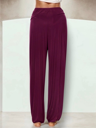 Pantalón Holgado Con Abertura Lateral Ajuste En Tobillo #238