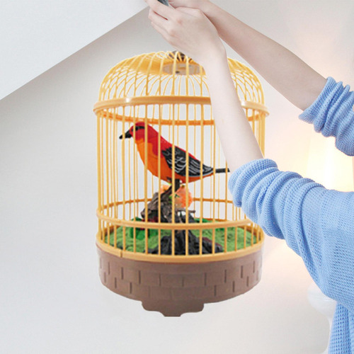 Hermosa Decoración Cantando Y Chirping Jaula De Pájaros