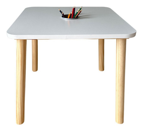 Mesa Infantil 56x56 Cm Mdf Bp 18 Mm Com Porta Lápis