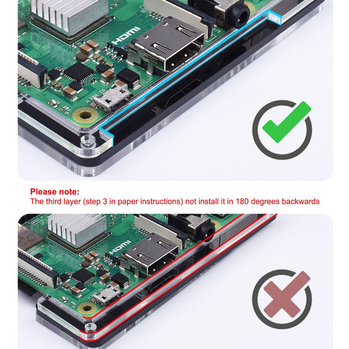 Funda Miuzei Raspberry Pi 3 B+ Con Ventilador Y Refrigeració