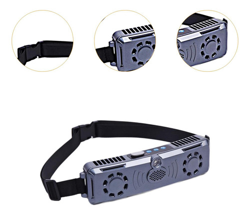 Ventilador Personal De Cintura Al Aire Libre Usb Gris