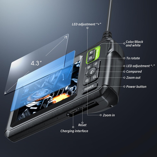 Cámara Endoscópica Mugeasy 1920p Hd 8 Luces Led De 5 M Ip67