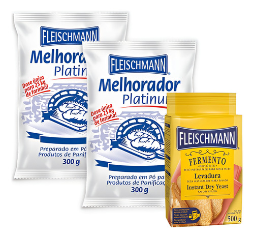 Kit 2 Melhorador De Farinha E Fermento Biológico Fleischmann