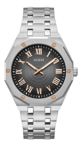 Reloj Guess Hombre Asset Gw0575g1 Color Plateado Color del fondo Negro