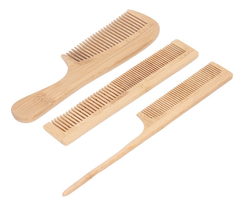 Juego De Peines De Pelo Barber De Bambú, 6 Unidades, Para Ev