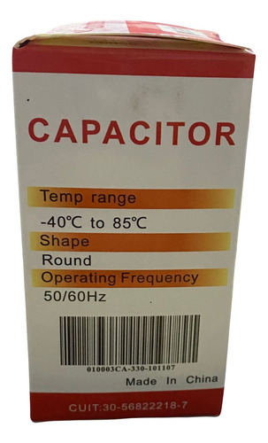 Capacitor De Arranque Cooltech 101/107mf 330v