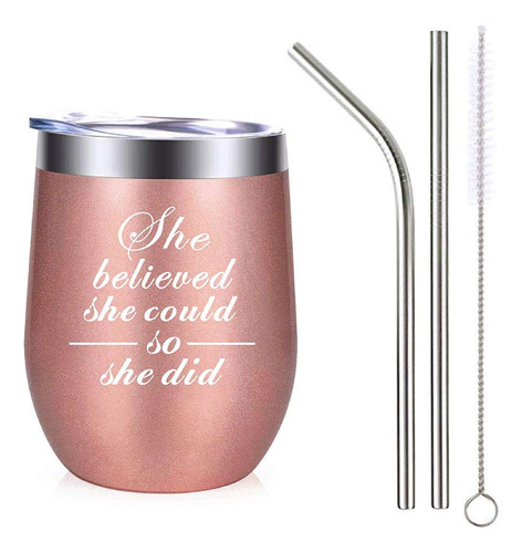 Mjartoria Regalo Para Mujeres-12 Oz She Believed Could Did