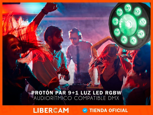 Imagen 9 de 10 de Par Led Negro Proton Rgbw Profesional 9 X 10w + 1 X 30w 120w