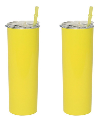 2 Termos Vaso Para Bebidas De 20oz  Acero Inoxidable Color Amarillo