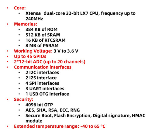 Placa De Desarrollo Esp32-s3 Wroom N16r8, Módulo De Cámara W