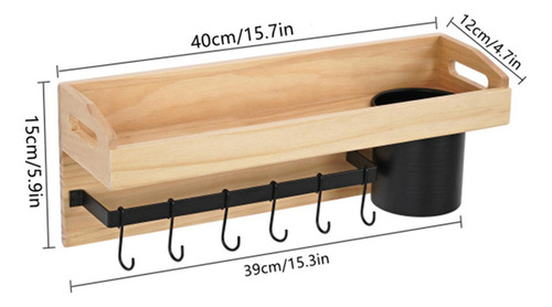 Estante De Pared Para Cocina, Perchero, Ganchos Extraíbles,