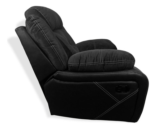 Sillón Reclinable Reposet Sofá Individual Para Hogar Moderno Color Negro