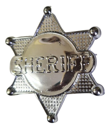 Acessório Fantasia Distintivo Xerife Luxo Na Cor Prata